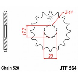 JT SPROCKETS Steel Standard Front Sprocket 564 - 520