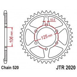 JT SPROCKETS Steel Standard Rear Sprocket 2020 - 520