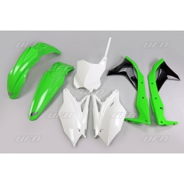 UFO Plastic Kit OEM Color (2017) Green/Black/White Kawasaki KX250F