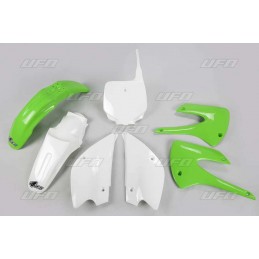 UFO Restyled Plastic Kit OEM Color (2013) Green/White Kawasaki KX85