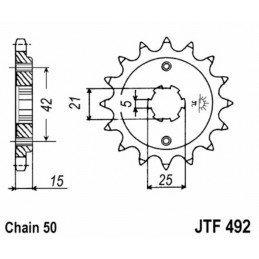 JT SPROCKETS Steel Standard Front Sprocket 492 - 520