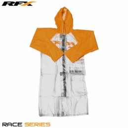 RFX Race Rain Coat Long (Clear/Orange) Size Adult Large