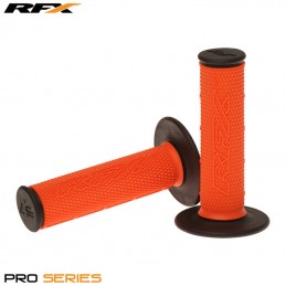 RFX Pro Series Dual Compound Grips Black Ends (Orange/Black) Pair