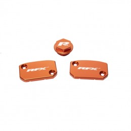 RFX Pro Reservoir Cap Kit Kit (Orange) - KTM SX/SXF (Brembo Brake and Clutch)