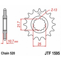 JT SPROCKETS Steel Standard Front Sprocket 1595 - 520