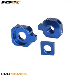 RFX Pro Rear Axle Adjuster Blocks (Blue) - Husqvarna TC65