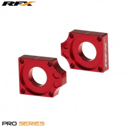 RFX Pro Rear Axle Adjuster Blocks (Red) - Honda CRF150
