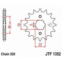 JT SPROCKETS Steel Standard Front Sprocket 1352 - 520