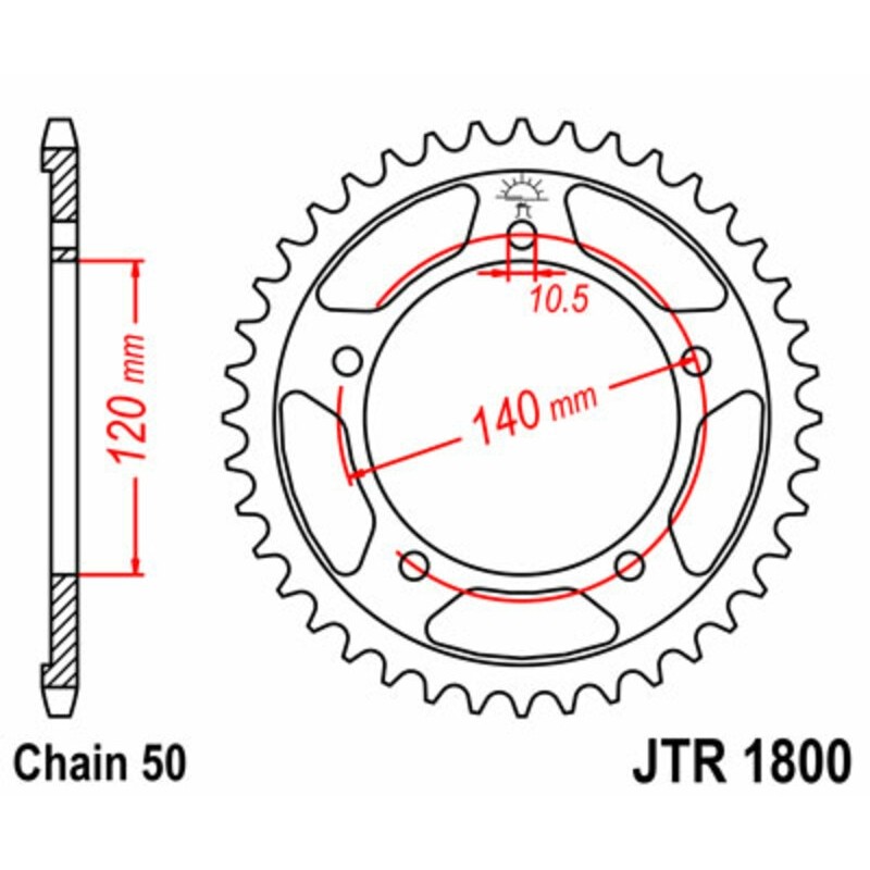 JT SPROCKETS Steel Standard Rear Sprocket 1800 - 530