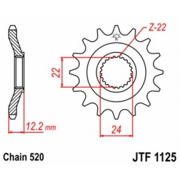 JT SPROCKETS Steel Standard Front Sprocket 1125 - 520