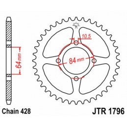 JT SPROCKETS Steel Standard Rear Sprocket 1796 - 428