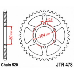 JT SPROCKETS Steel Standard Rear Sprocket 478 - 520