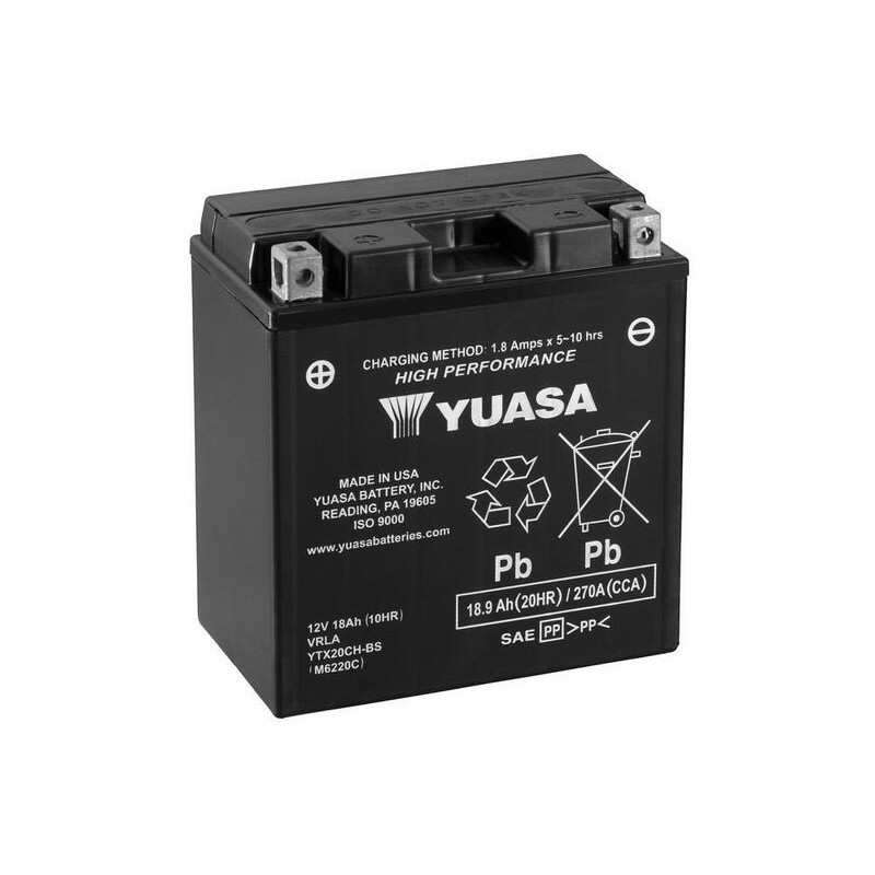 YUASA Battery Maintenance Free with Acid Pack - YTX20CH-BS