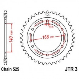 JT SPROCKETS Zinc Standard Rear Sprocket 3 - 525