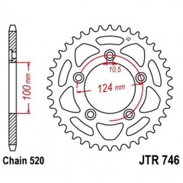 JT SPROCKETS Steel Standard Rear Sprocket 746 - 520