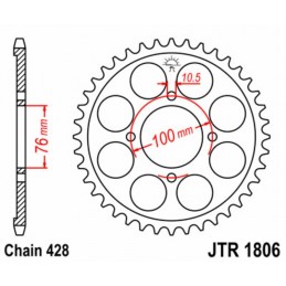 JT SPROCKETS Steel Standard Rear Sprocket 1806 - 428