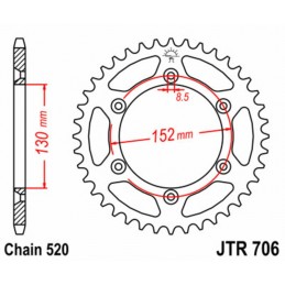 JT SPROCKETS Steel Standard Rear Sprocket 706 - 520