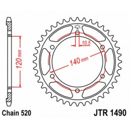 JT SPROCKETS Steel Standard Rear Sprocket 1490 - 520