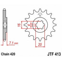 JT SPROCKETS Steel Standard Front Sprocket 413 - 420