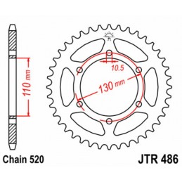 JT SPROCKETS Steel Standard Rear Sprocket 486 - 520