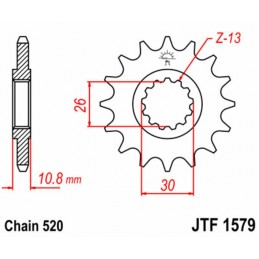 JT SPROCKETS Steel Standard Front Sprocket 1579 - 520
