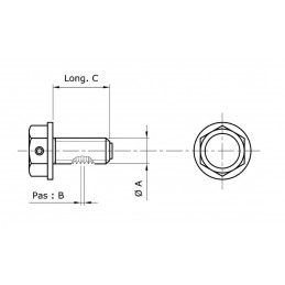 TECNIUM Unmagnetized Oil Drain Plug M16x1,5x14 Aluminium Black