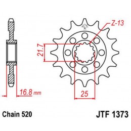 JT SPROCKETS Steel Standard Front Sprocket 1373 - 520