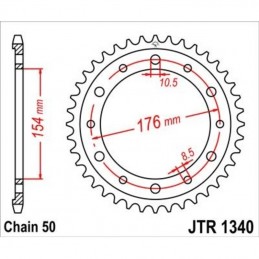 JT SPROCKETS Zinc Standard Rear Sprocket 1340 - 530