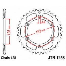 JT SPROCKETS Steel Standard Rear Sprocket 1258 - 428