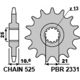 PBR Steel Standard Front Sprocket 2331 - 525