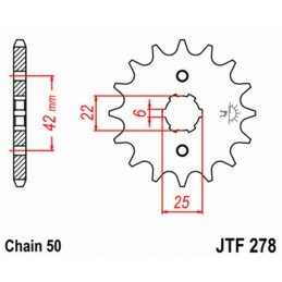 JT SPROCKETS Steel Standard Front Sprocket 278 - 520
