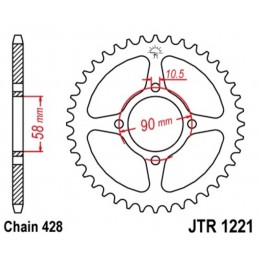 JT SPROCKETS Steel Standard Rear Sprocket 1221 - 428