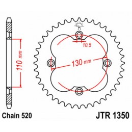 JT SPROCKETS Steel Standard Rear Sprocket 1350 - 520