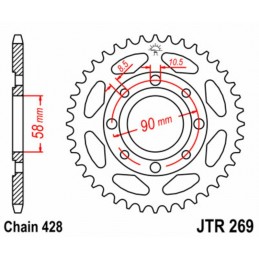 JT SPROCKETS Steel Standard Rear Sprocket 269 - 428