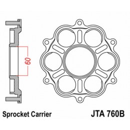 JT SPROCKETS Rear Sprocket Carrier - 6 Silentbloc Ducati