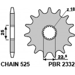 PBR Steel Standard Front Sprocket 2332 - 525