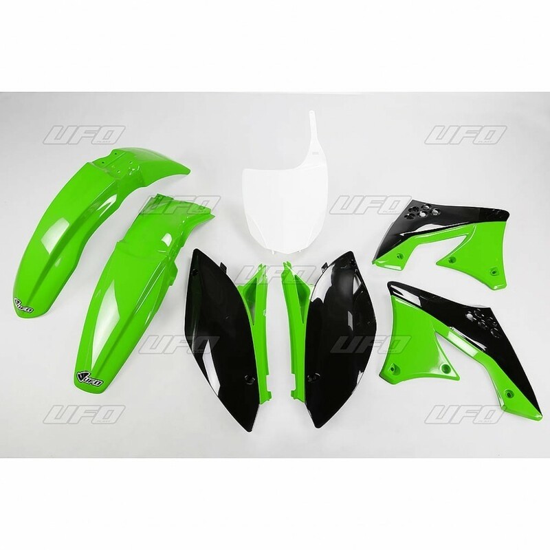 UFO Plastic Kit OEM Color Green/Black Kawasaki KX250F