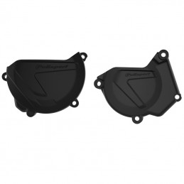 POLISPORT Clutch and Ignition Covers Protectors Black - Yamaha YZ250