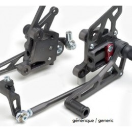 MULTIPOSITION REARSETS FOR BMW S1000RR 09-10 WITH ABS, BLACK ANODIZATION