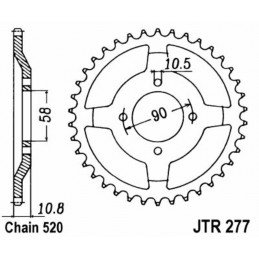JT SPROCKETS Steel Standard Rear Sprocket 277 - 520