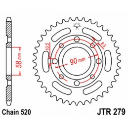 JT SPROCKETS Steel Standard Rear Sprocket 279 - 520