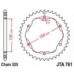 JT SPROCKETS Aluminium Ultra-Light Rear Sprocket 761 - 525