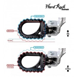 S3 Hard Rock Footrests +10mm Rear Position Steel Black