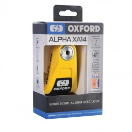OXFORD Alpha XA14 Alarm Disc Lock Ø14mm Stainless Steel Black/Yellow