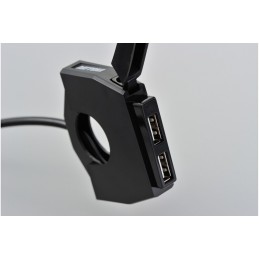 DAYTONA Slim USB Power Supply (2 inputs) - Handlebars Ø22,2/25,4