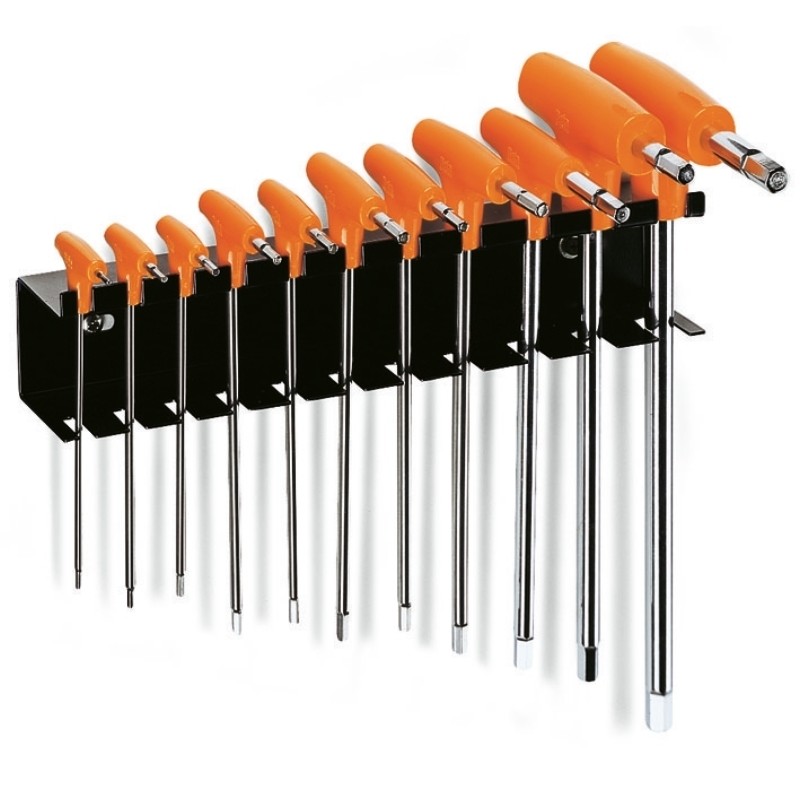 BETA Set of 11 Male 6 points T-Handle Wrenches with support