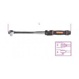 BETA Click-type Torque Wrenches 40-200Nm 1/2'' with reversible Ratchet for right-hand tightening/Torque accuracy ± 3%/20 pieces