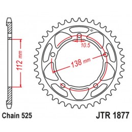 JT SPROCKETS Steel Standard Rear Sprocket 1877 - 525